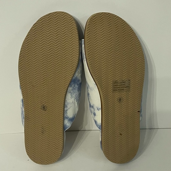 J. Jill Maya Leather Blue & White Cloudlike Pattern Upper w/ Foam Insole Slides - Picture 6 of 15